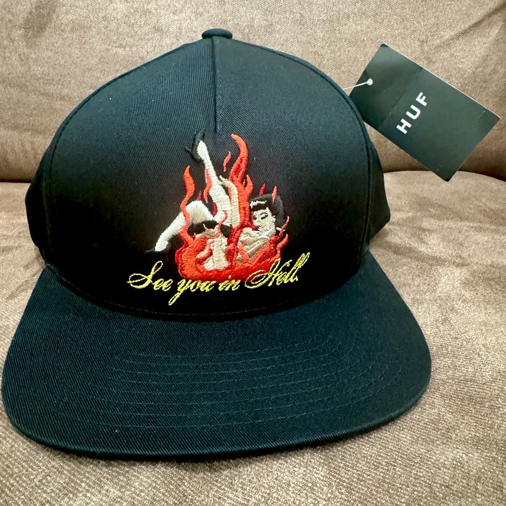 NEW w Tags Authentic Collectors HUFF “See You In Hell” Black Hat
